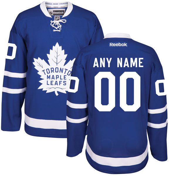 Men Toronto Maple Leafs Reebok Blue Home Custom NHL Jersey->->Custom Jersey